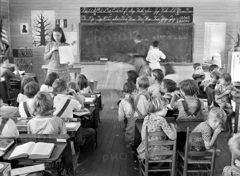 One-room School showing overcrowded conditions