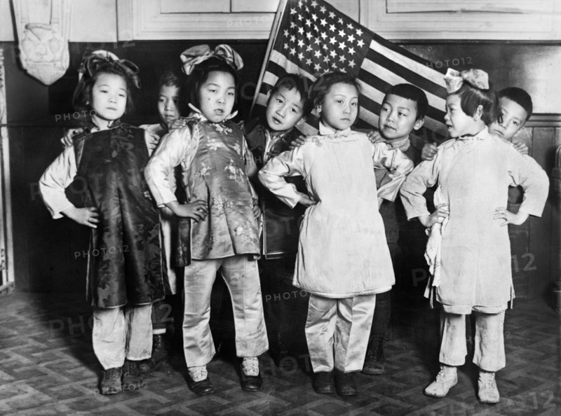 Chinese Children preparing Junior Red Cross Celebration for Abraham Lincoln's Birthday