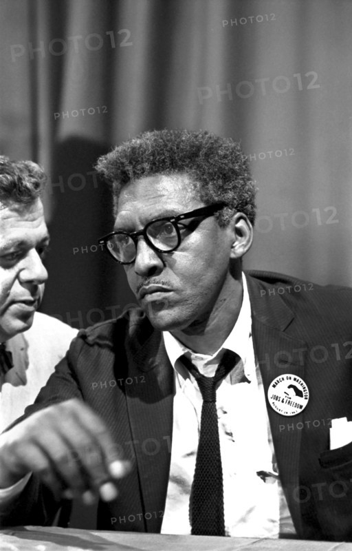 Bayard Rustin at news briefing