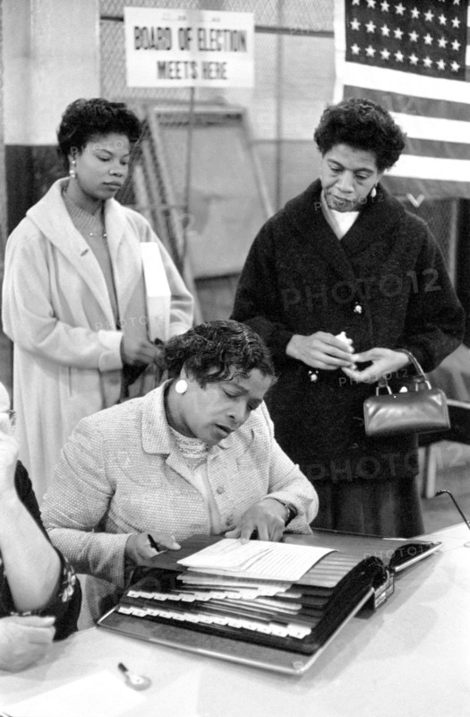 Three African American women at Polling Place
