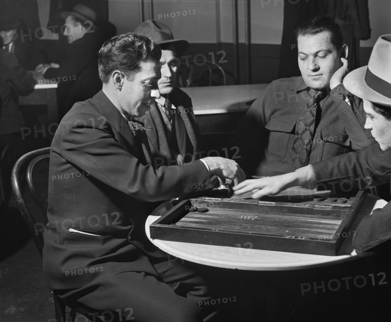 Game of Backgammon in Greek Restaurant