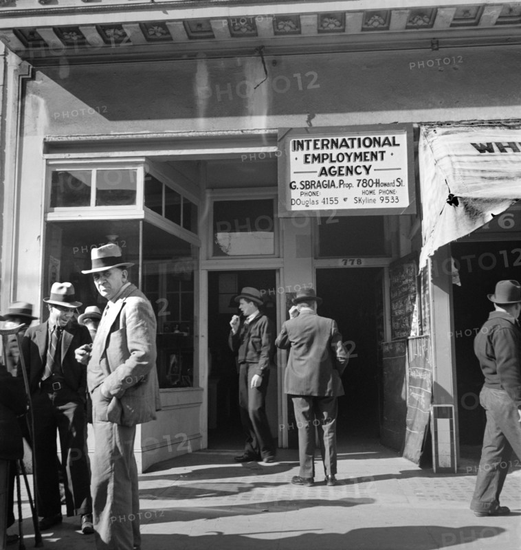 Men outside Employment Agency