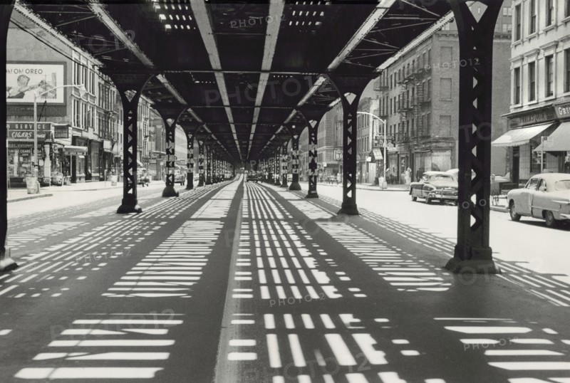 Street Scene underneath Elevated Railway