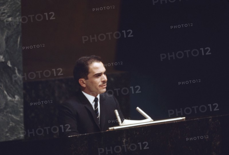King Hussein of Jordan addressing United Nations