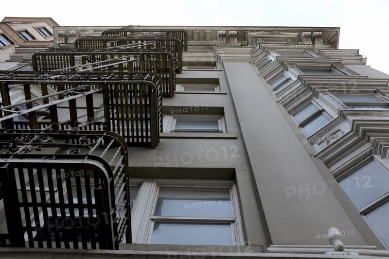 Low Angle View of Building and Fire Escape