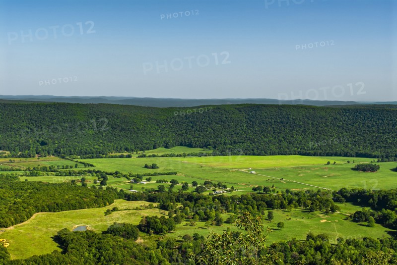 High Angle View of Lush Valley Landscape