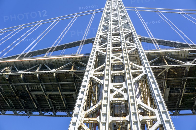 Low Angle View Detail of Suspension Tower