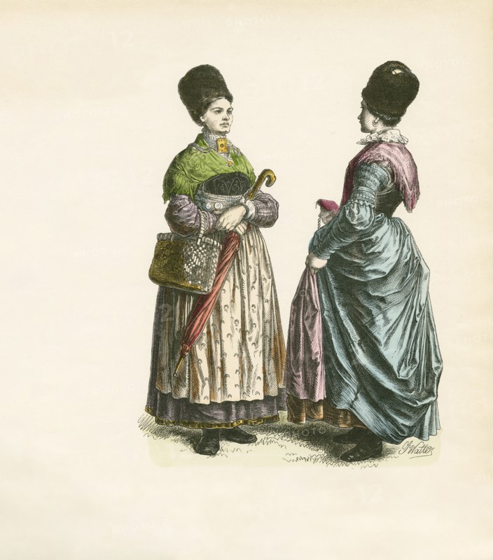 Two Women in German Folk Dress