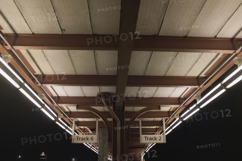 Train Platform Roof at Night