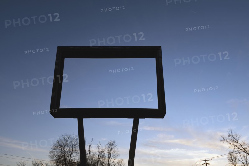 Low Angle View of Old Metal Sign Frame