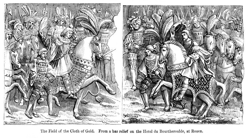The Field of the Cloth of Gold. From a bas relief on the Hotel du Bourtheroulde