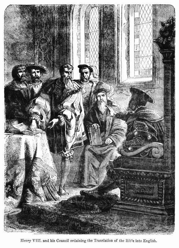 Henry VIII and his council ordaining the Translation of the Bible into English