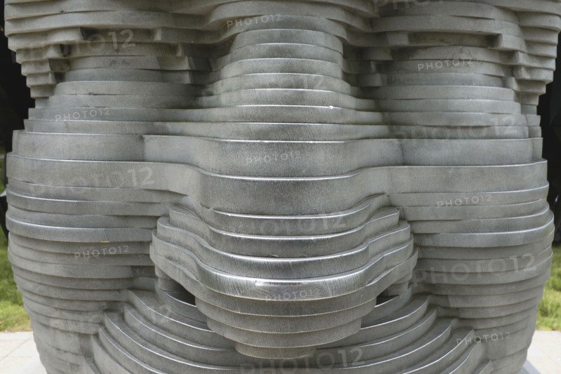 Close-up of Aluminum Statue of Arthur Fiedler