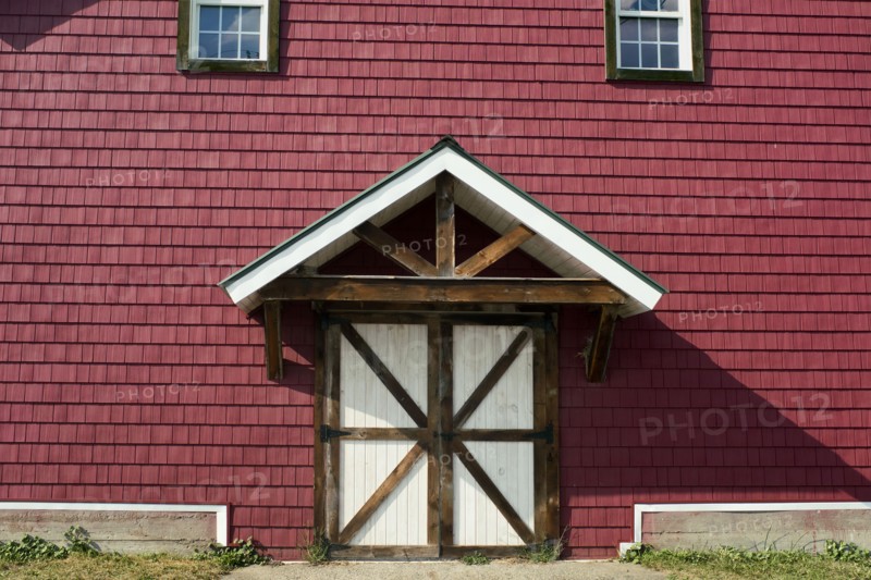 Red Barn with White Doors