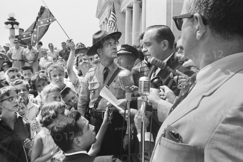 Arkansas Governor Orval Faubus speaking to Crowd
