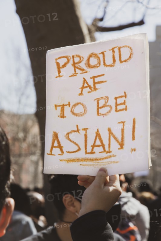 Proud AF to be Asian! Sign at Anti-Asian Violence Rally