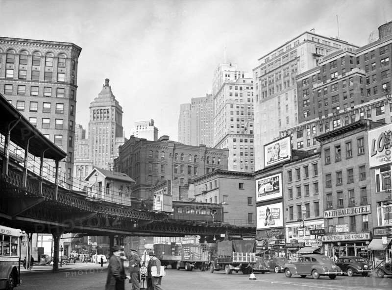 Street scene and elevated subway
