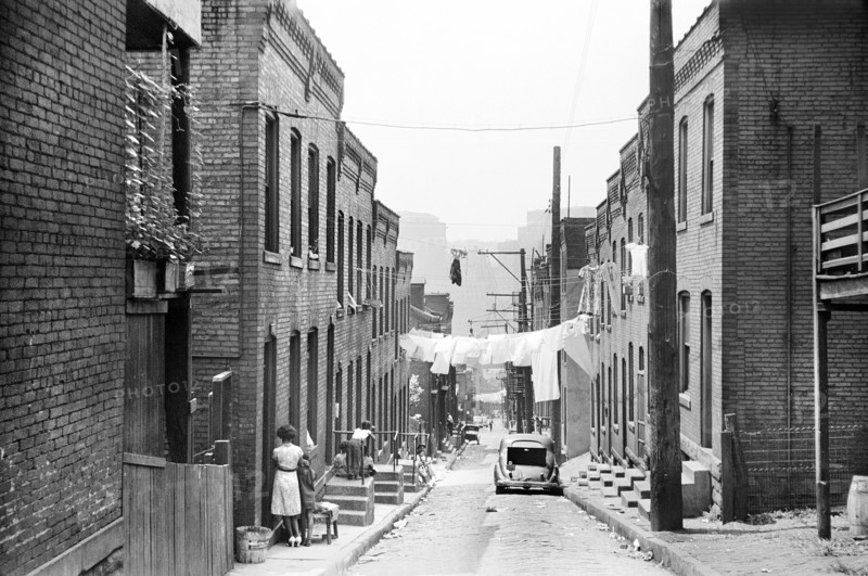 Narrow street on "The Hill" slum section