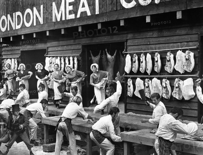London meat market scene