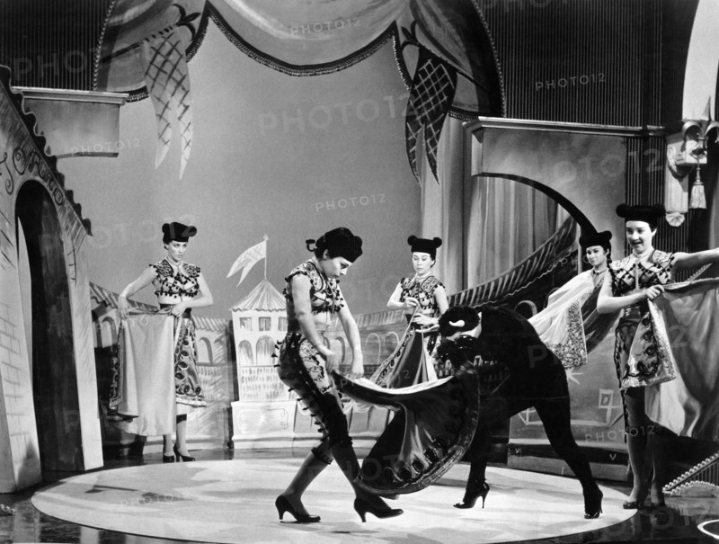Bullfight burlesque scene