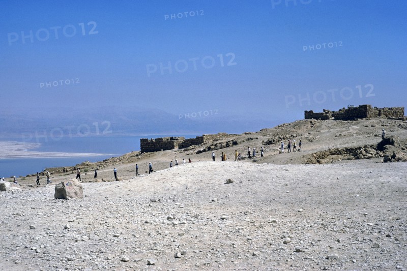 Tourists visiting Masada