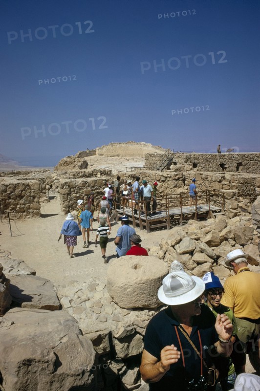 Tourists visiting Masada