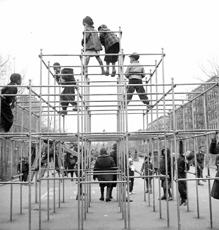 Children playing at urban playground