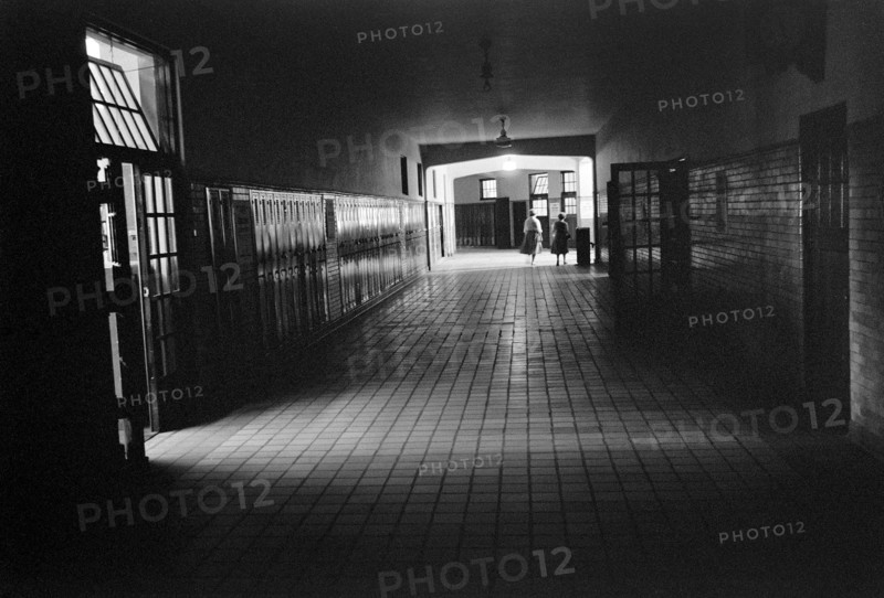 Almost-empty hallway at Central High School during time  it was closed rather than integrate
