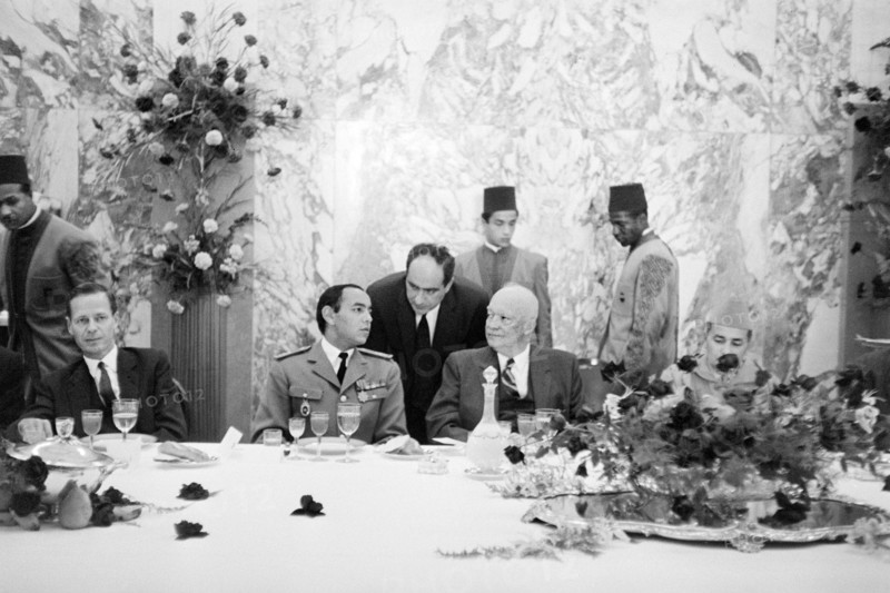 U.S. President Eisenhower at luncheon given in his honor by Mohammed V of Morocco (at Eisenhower's right)