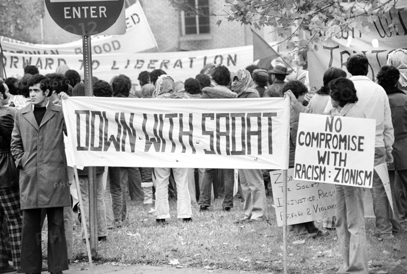 Demonstration against Egyptian President Anwar Sadat