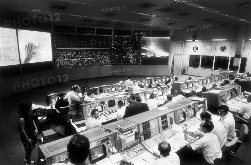 Overall view of Mission Operations Control Room in Mission Control Center