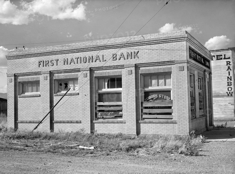 Abandoned First National Bank, Judith Basin, Montana, USA, Marion Post Wolcott, U.S. Farm Security Administration