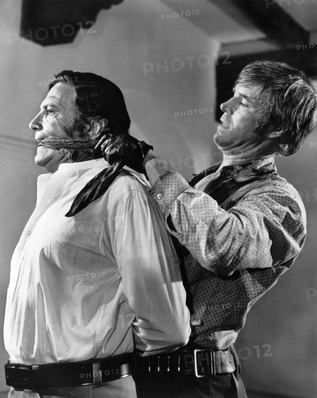 Raf Vallone, George Peppard, on-set of the film, "Cannon For Cordoba", United Artists, 1970