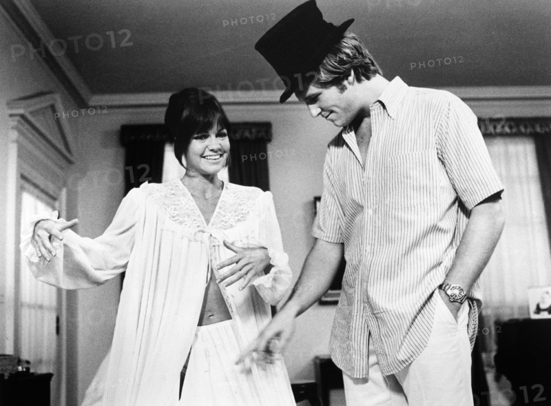 Sally Field, Jeff Bridges, on-set of the film, "Stay Hungry", United Artists, 1976
