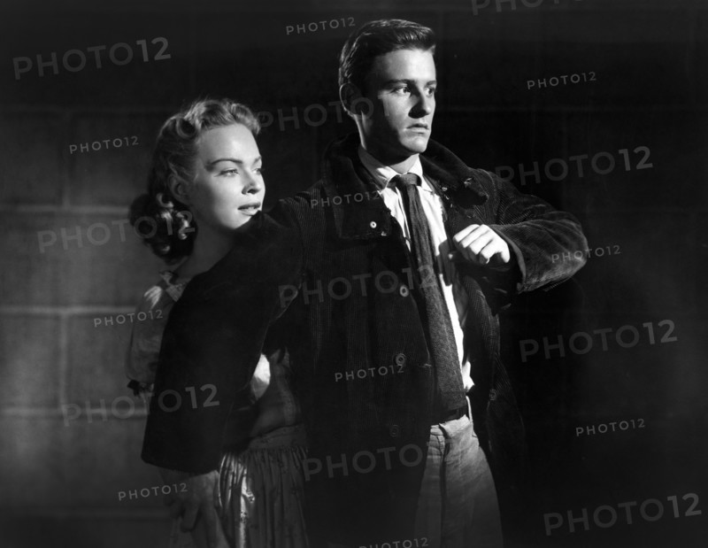 Kristine Miller, Roddy McDowall, on-set of the film, "The Steel Fist", Monogram Pictures, 1952