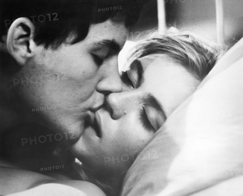 Josef Cap, Jaroslava Obermaierová, on-set of the Czech film, "Souhvezdí panny", English title, "Sign  Of The Virgo", 1965