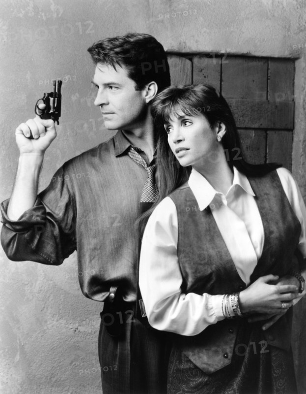 Ted Wass, Victoria Principal, on-set of the Television film, "Sparks: The Price Of Passion", CBS-TV, 1990
