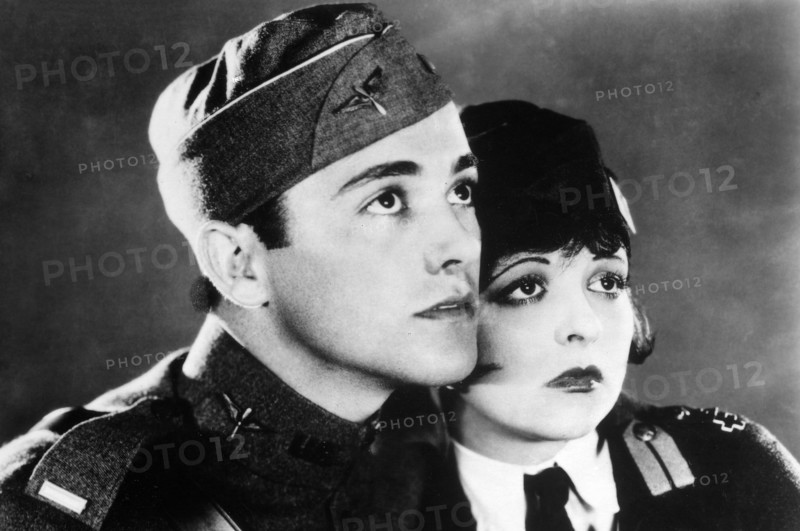 Charles "Buddy" Rogers, Clara Bow, on-set of the silent film, "Wings", Paramount Pictures, 1927