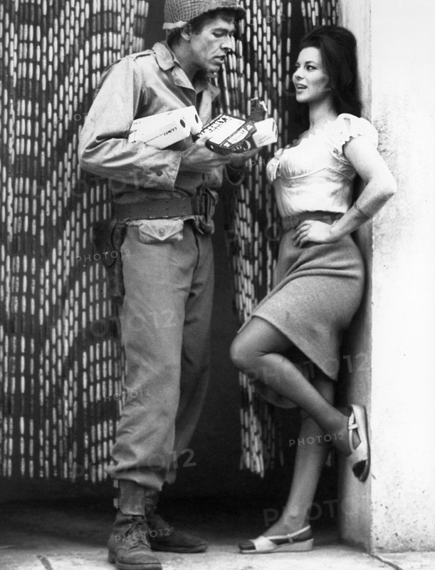 James Coburn, Giovanna Ralli, on-set of the film, "What Did You Do In The War, Daddy?", United Artists, 1966