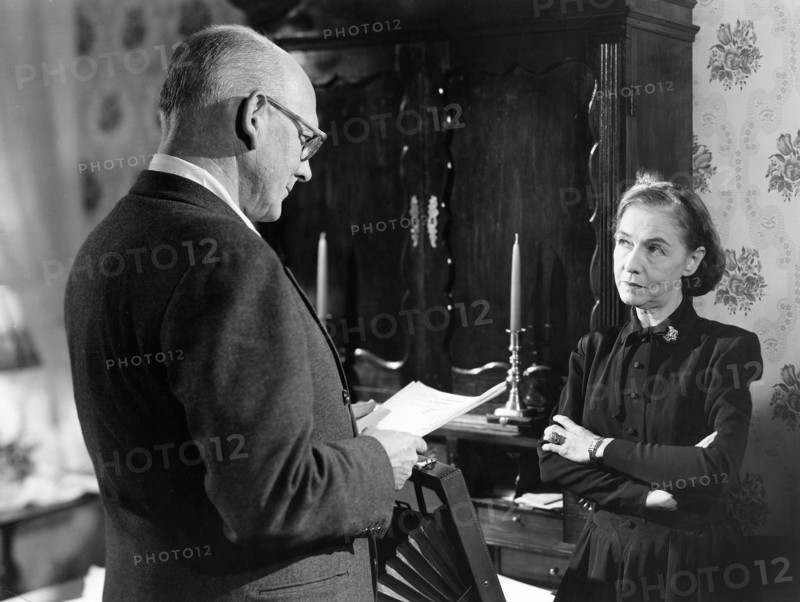 Donald McKee, Dorothy Gish, on-set of the film, "The Whistle At Eaton Falls", Columbia Pictures, 1951