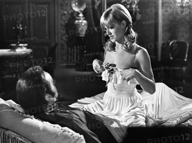Richard Burton, Nathalie Delon, on-set of the film, "Bluebeard", Cinerama Releasing Corporation, 1972