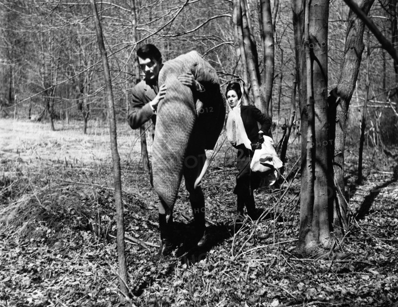 Robert Milli, Margot Hartman, on-set of the film, "The Curse Of The Living Corpse", 20th Century-Fox, 1964