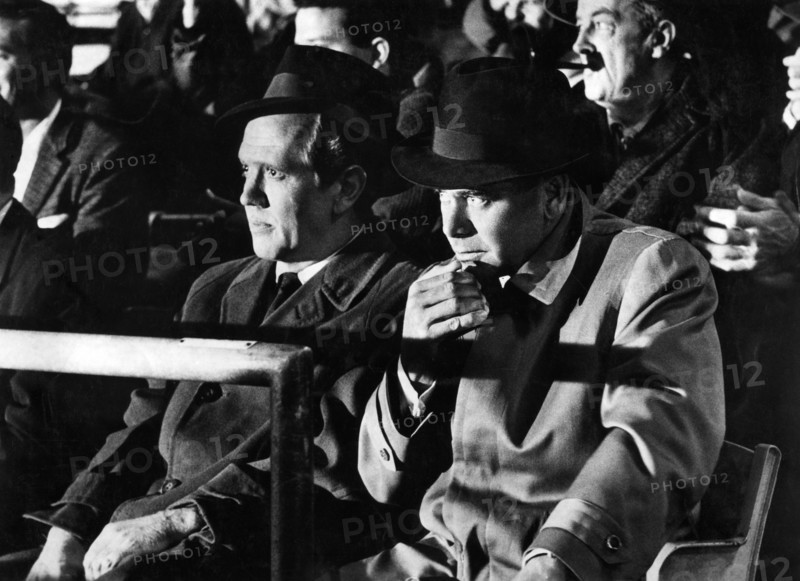 Glenn Ford (right), on-set of the film, "Experiment In Terror", Columbia Pictures, 1962