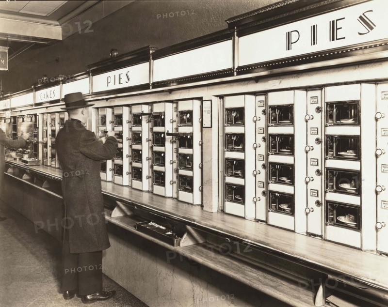 Automat, 977 Eighth Avenue, New York City, New York, USA, Berenice Abbott, Federal Art Project, "Changing New York", February 1936