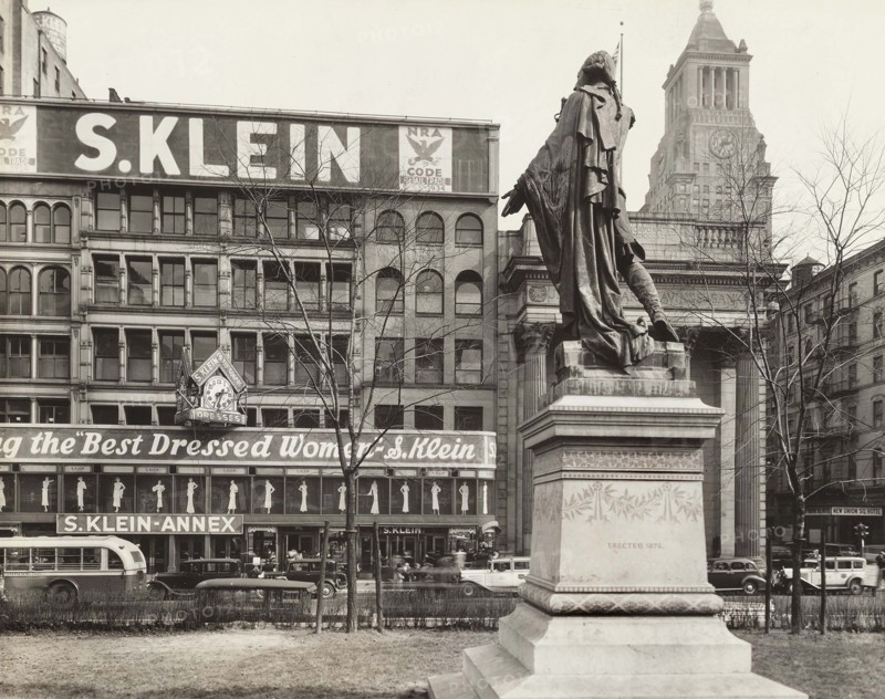 S. Klein department store, Union Square, New York City, New York, USA, Berenice Abbott, Federal Art Project, "Changing New York", March 1936
