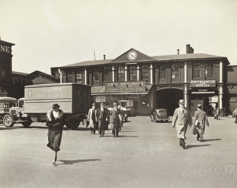 Ferry Terminal Chambers Street, New York City, New York, USA, Berenice Abbott, Federal Art Project, "Changing New York", April 1936