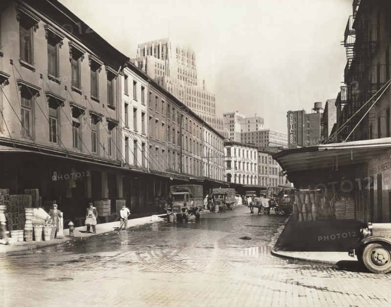 Reade Street, between West and Washington Streets, New York City, New York, USA, Berenice Abbott, Federal Art Project, "Changing New York", April 1936