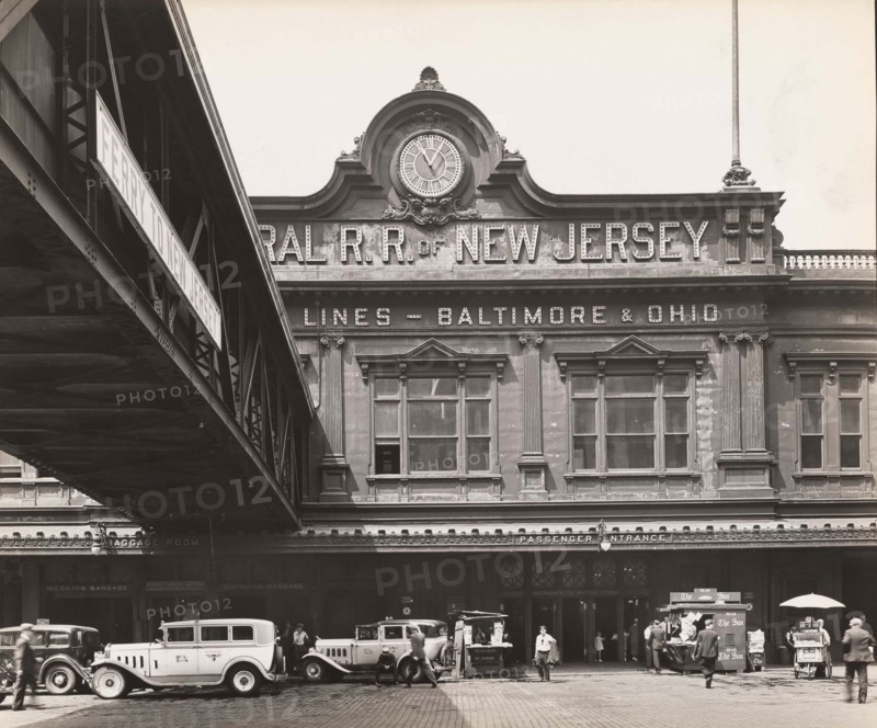 Ferry, Central Railroad of New Jersey, Foot of Liberty Street, New York City, New York, USA, Berenice Abbott, Federal Art Project, "Changing New York", August 1936