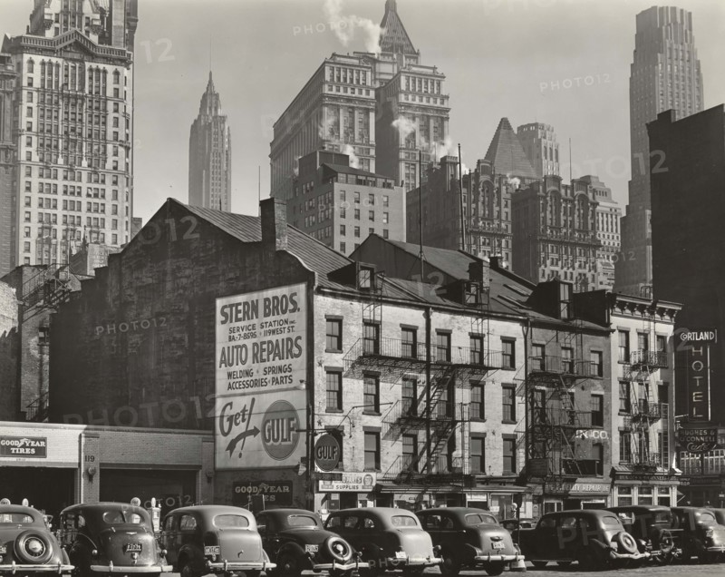 Vista from West Street, 115-119 West Street, New York City, New York, USA, Berenice Abbott, Federal Art Project, "Changing New York", March 1938