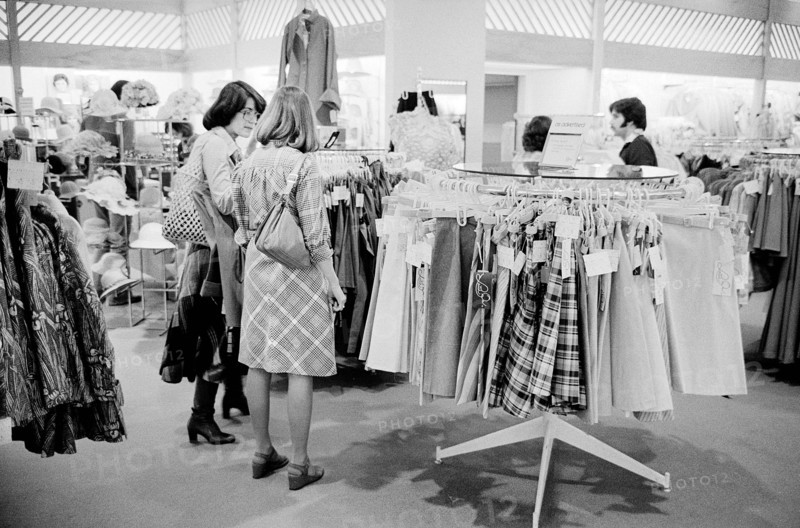 Two women shopping for clothes, Tysons Corner Mall, Tysons Corner, Virginia, USA, Marion S. Trikosko, U.S. News & World Report Magazine Photograph Collection, April 1976
